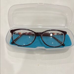Lacoste Burgundy Round Frame Glasses